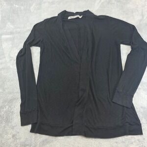 Michael Stars Women OS Black Open Front Cardigan Supima Micro Modal